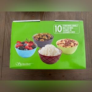 Signature Multicolor Stoneware Bowl Collection - Brand New